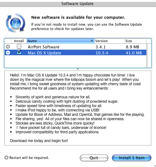 Classic Mac Software Update example