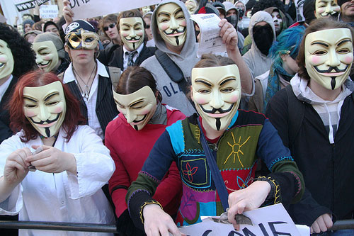 Anonymous protesting CoS in London, England