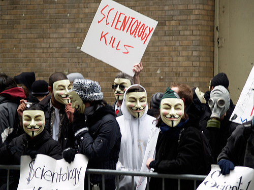 Anonymous protesting CoS in New York, New York