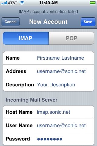 sonic.net email settings pop3